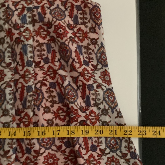 MAX STUDIO SZ Medium. Sleeveless orange gray printed lined dress 100% polyester - Picture 7 of 8